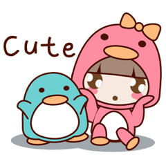 Little Pinku and Cute penguin