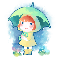 雨か降る日の少女
