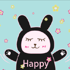 Black Happy Rabbit