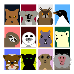 The "Danimals" 12 cute animals