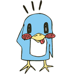 Cartoon blue penguin