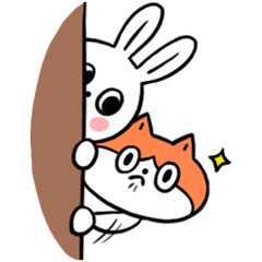 Caramellong's rabbit and kitten