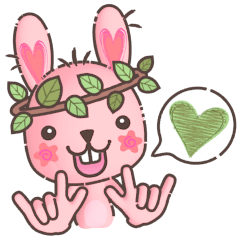 Hare Hooray – Pink Bunny with Leaf Crown