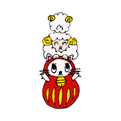 Daruma Cat and   &  Sheep  Qoo