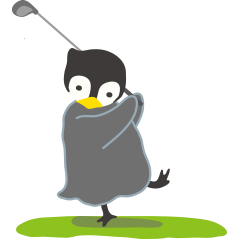 双子ペンギンPea & Cheeのゴルフ