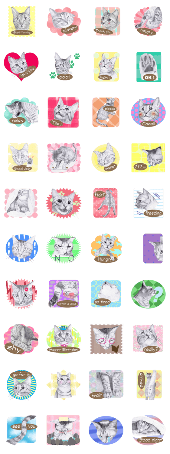 My cat Tama's stickers [For English]
