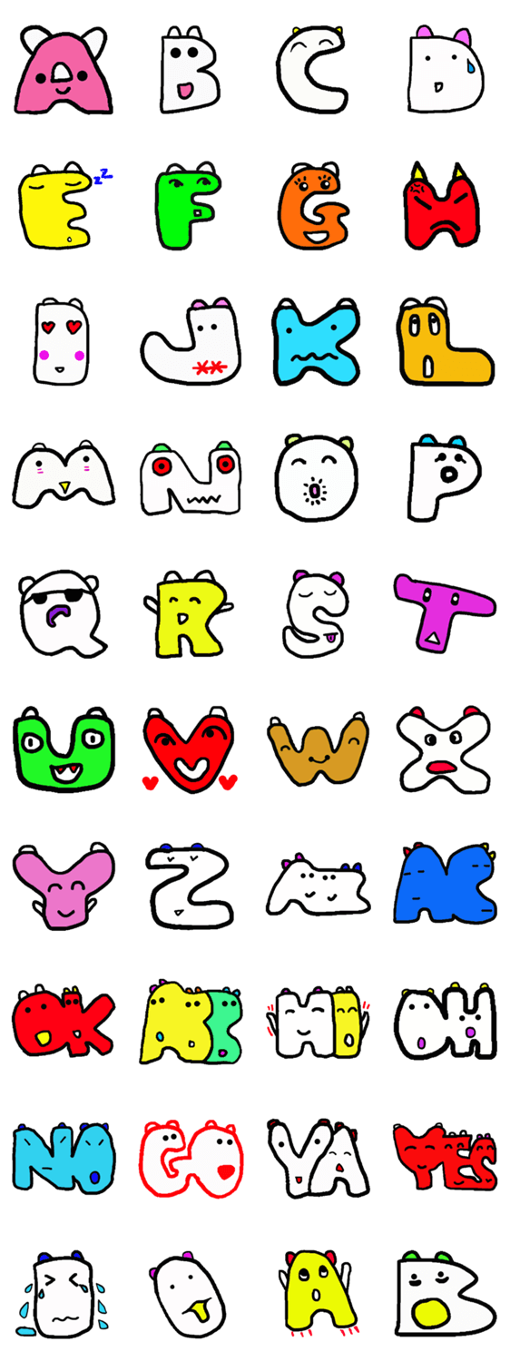 うさぴんのアルファベットメッセージ