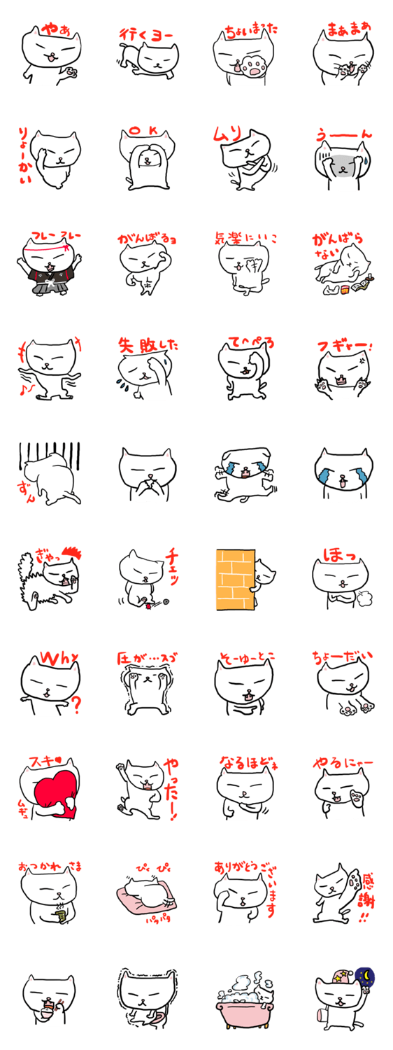 親しめる白ねこ