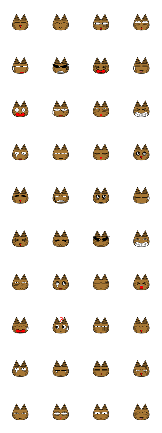 表情豊かな猫スタンプ