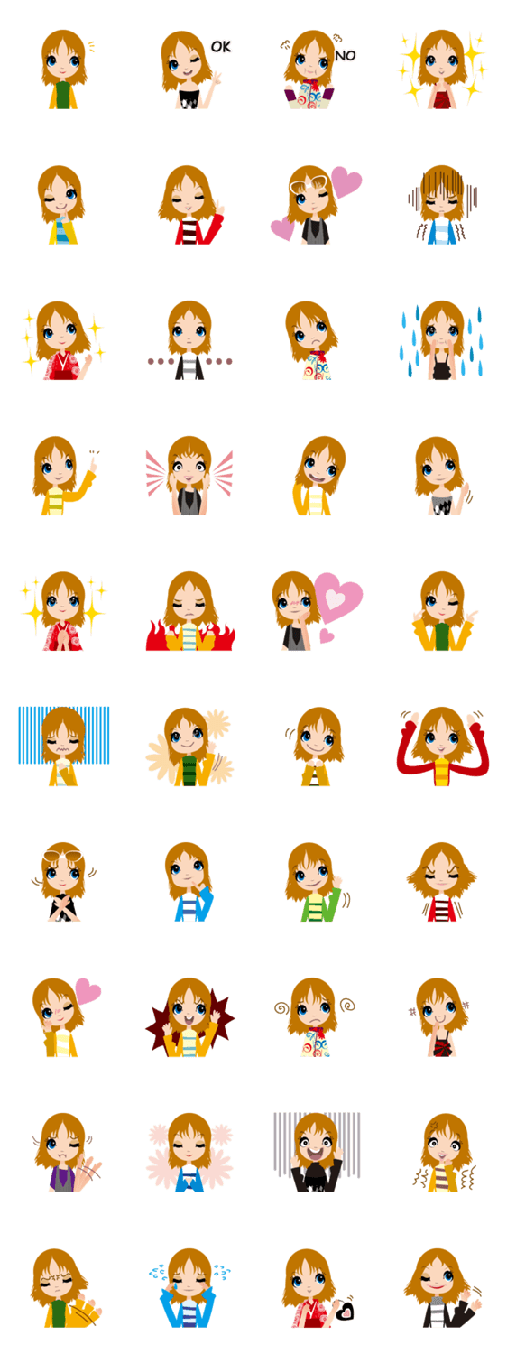 かわいい女の子スタンプ