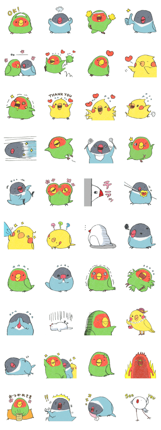 おちゃめなことりスタンプ