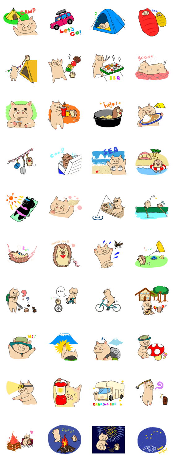 キャンプしたい！ぶぅちゃんとピグ