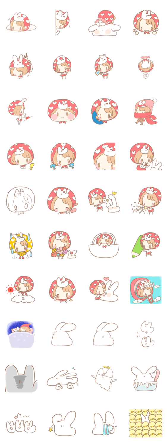 うさ頭巾ちゃんのもちもちスタンプ