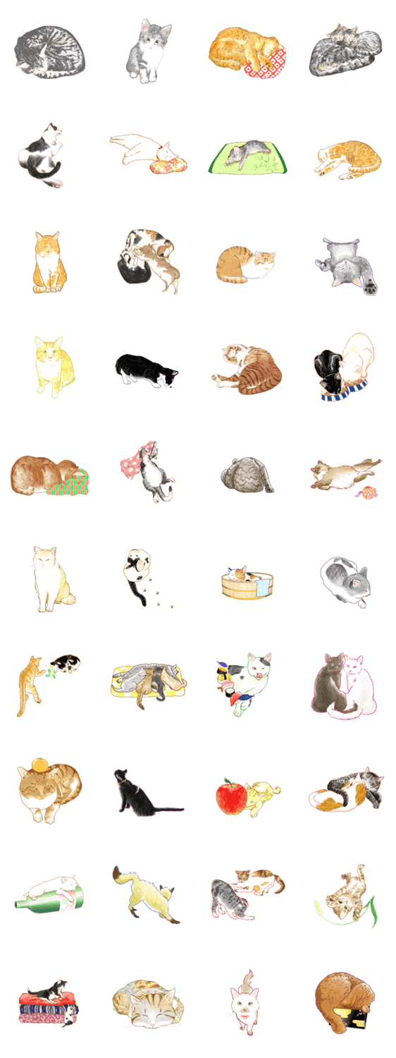 Oh, my cats! リアルな和ねこ達スタンプ
