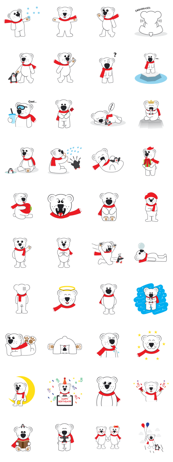 Polar Bear – Funny Sticker Set – (EN)