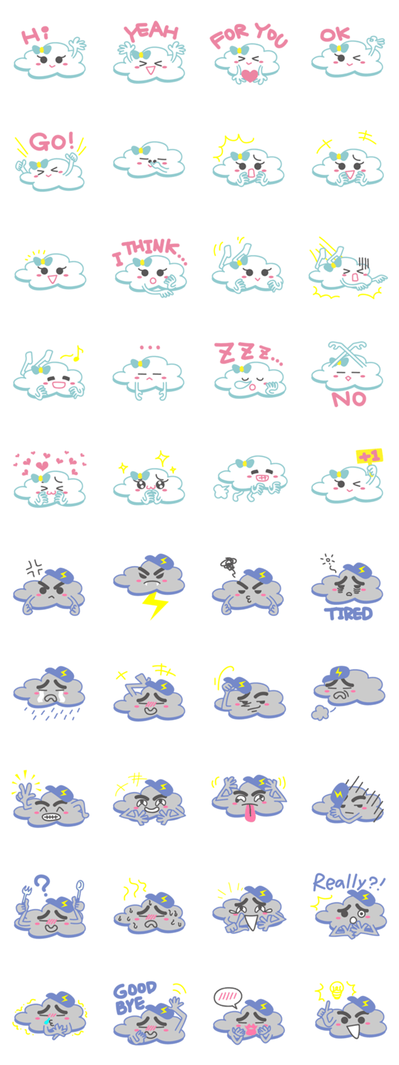 Cloud with expressions