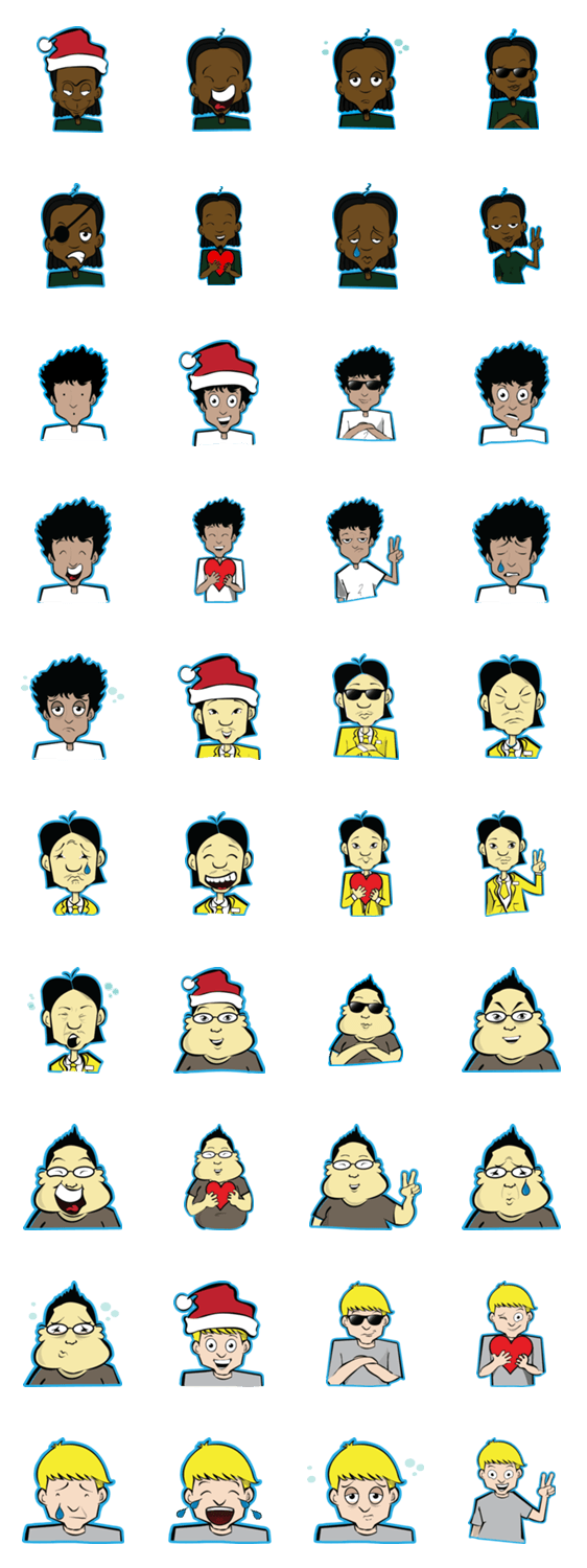 Nappy & The Gang sticker collection