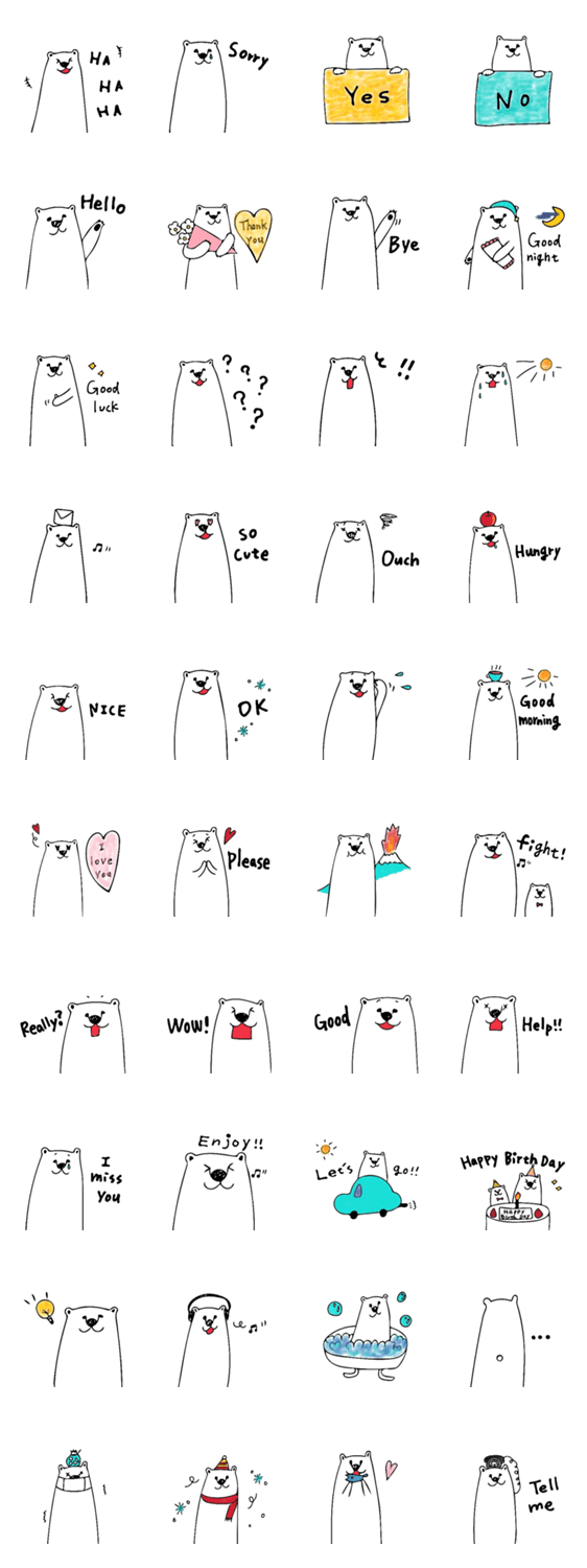 フサフサマユゲのしろくまさん　英語 ver.