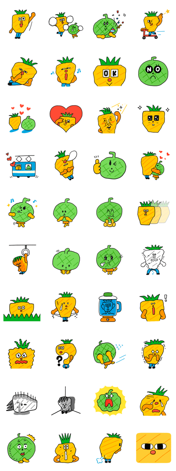 ドキドキパイナップル君とメロンちゃん！