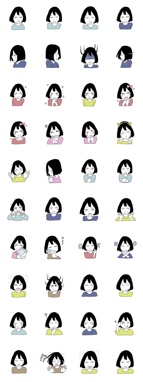 乙女スタンプ(セリフなし)