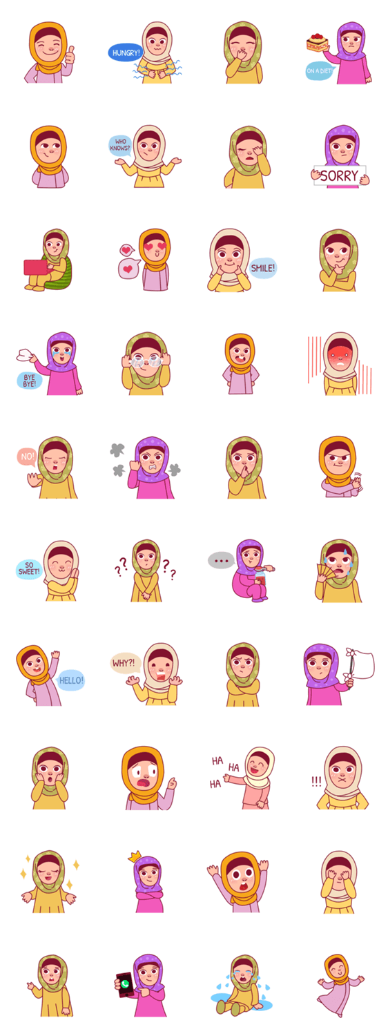 Jihab – Muslim – Girl Sticker Set