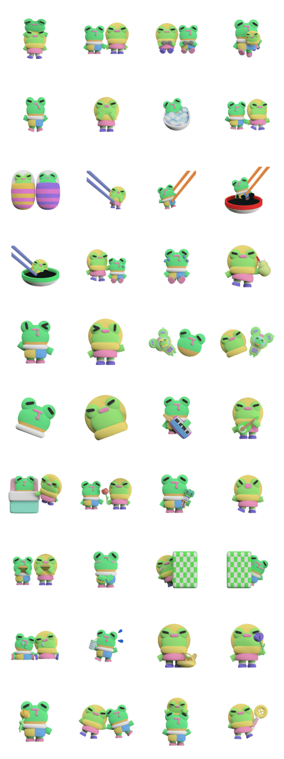 Mushbuh Froggy Couple Stickoid Pack
